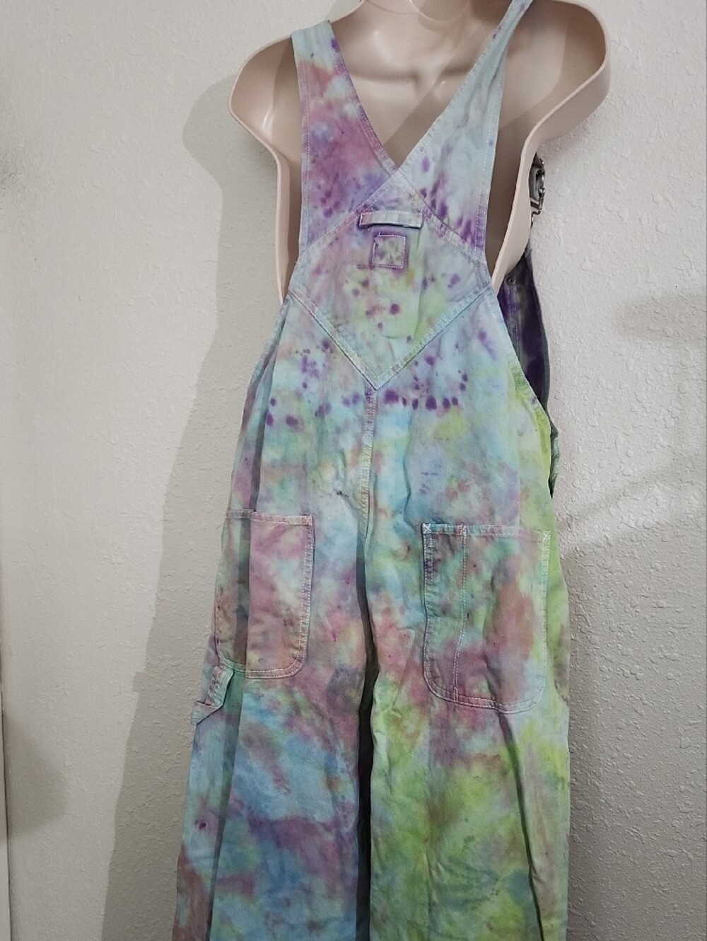 GAP Tie-Dye Overalls in Purple, Blue, Green - Picture 3 of 4